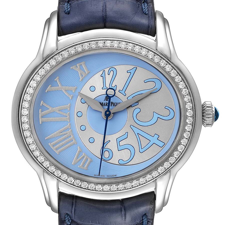 Audemars Piguet Millenary Blue Dial Steel Diamond Ladies Watch 77301ST SwissWatchExpo