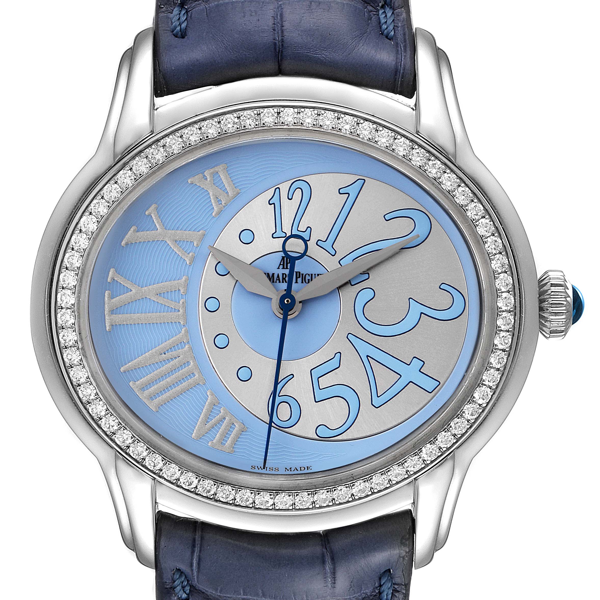 Audemars Piguet Millenary Blue Dial Steel Diamond Ladies Watch