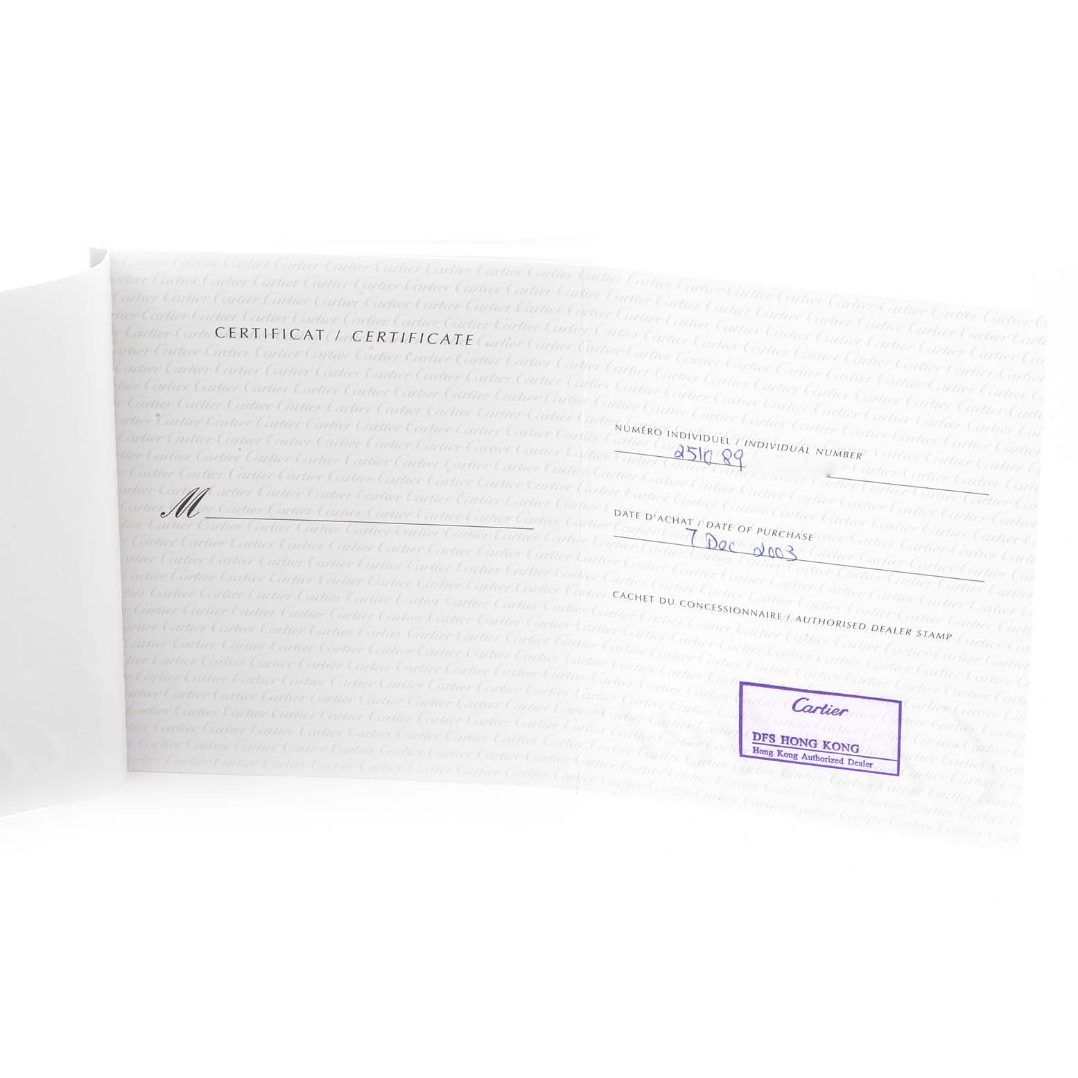 The image shows a certificate of Best Quality
ity and purchase details for the Cartier Roadster W62000V3 Men
s Stainless Steel Silver Dial W62000V3 Men
s Stainless Steel Silver Dial model watch.