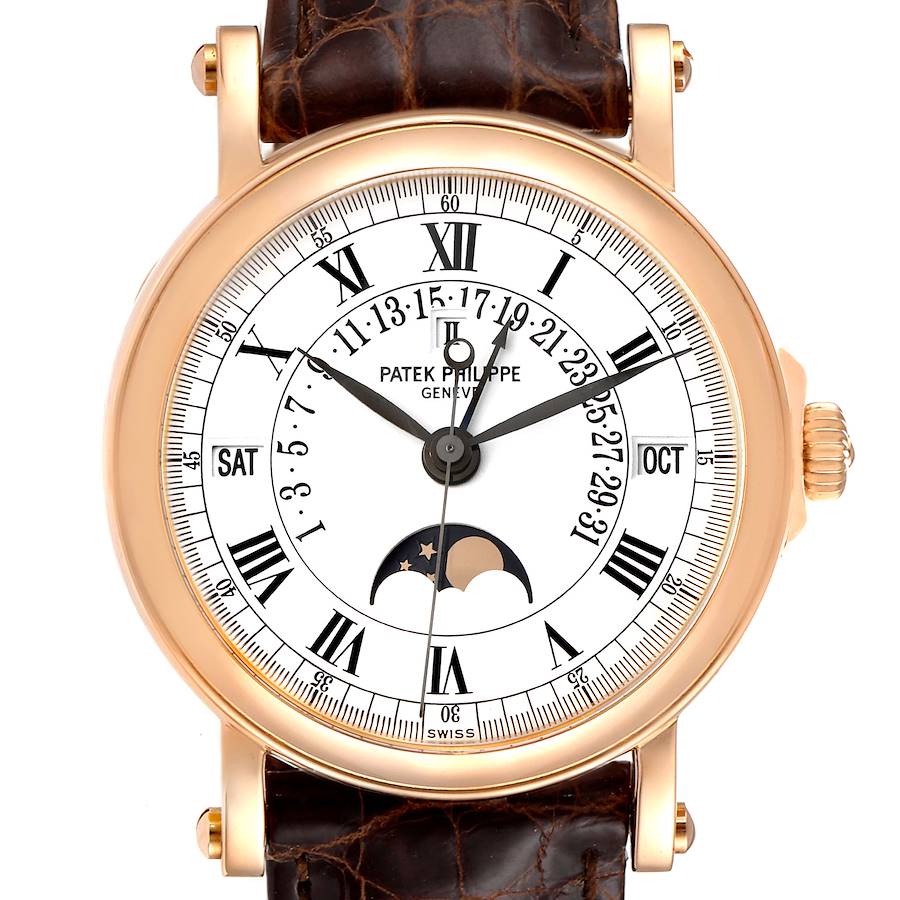 Patek Philippe Complications Perpetual Calendar Retrograde Rose Gold Watch 5059 Box Papers SwissWatchExpo