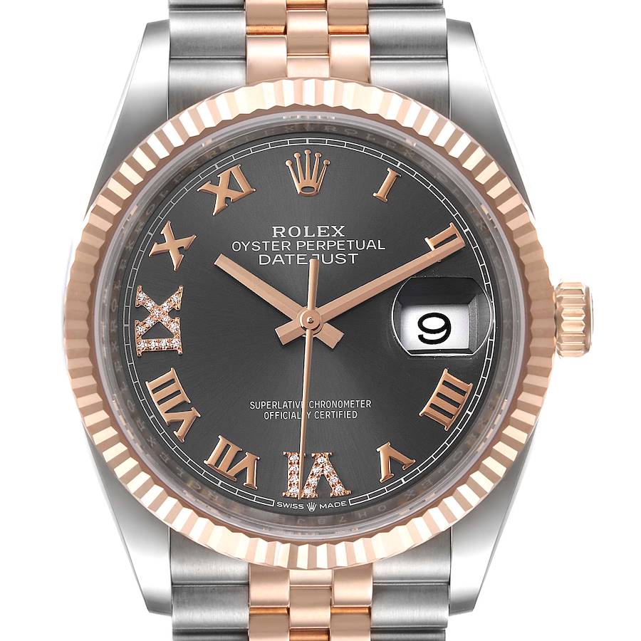 Rolex Datejust 36 Steel EveRose Gold MOP Diamond Unisex Watch 126231 Unworn SwissWatchExpo