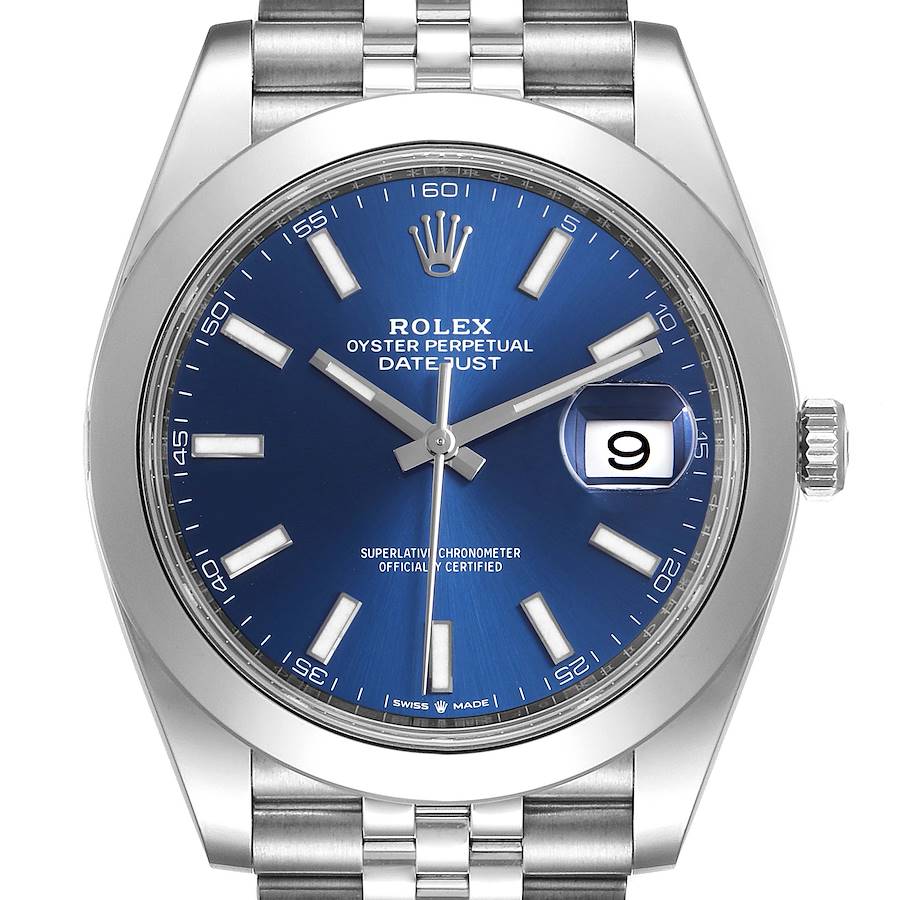 Rolex Datejust 41 Blue Dial Jubilee Bracelet Steel Mens Watch 126300 Box Card SwissWatchExpo