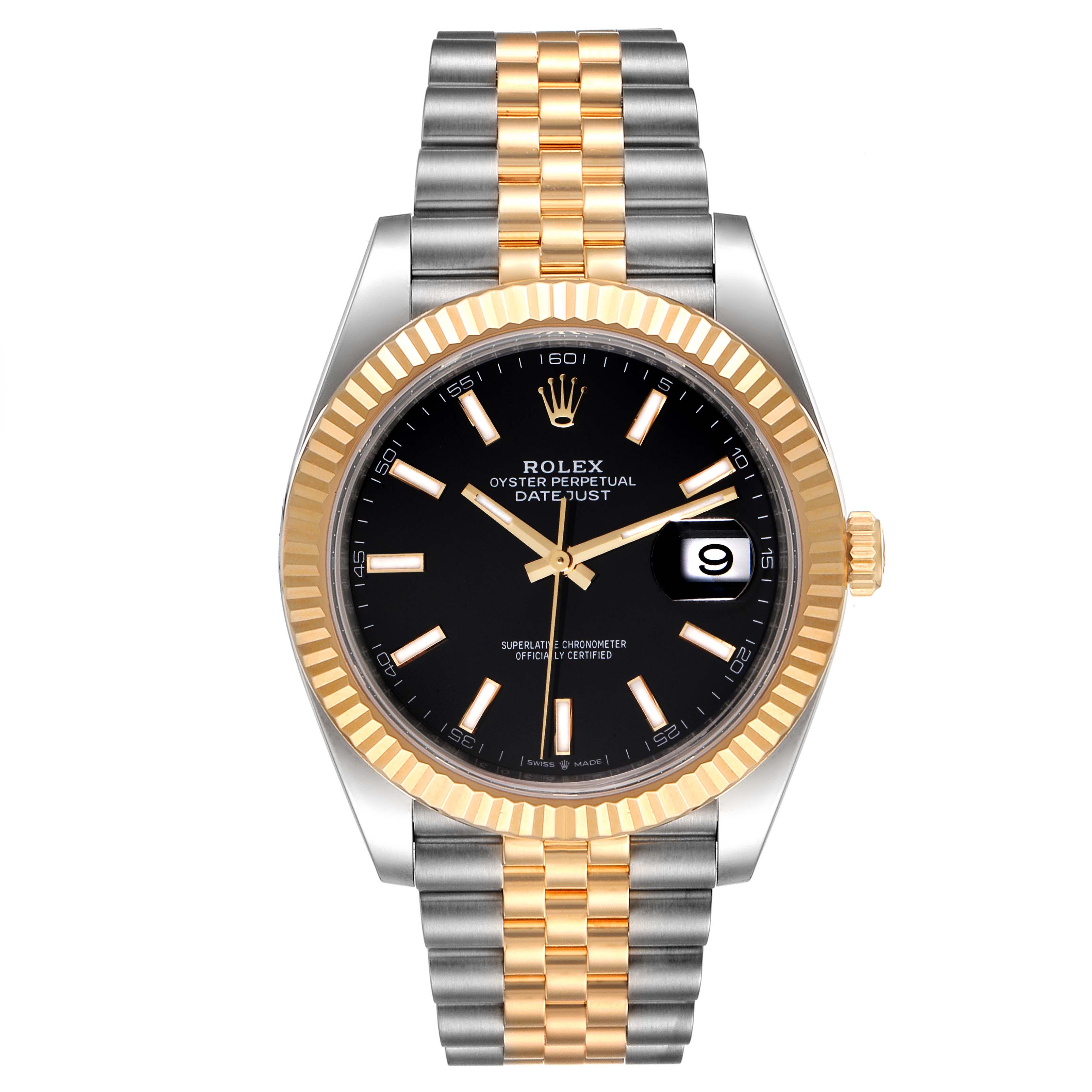Rolex Datejust 41 Steel Yellow Gold Black Dial Mens Watch 126333 Unworn ...