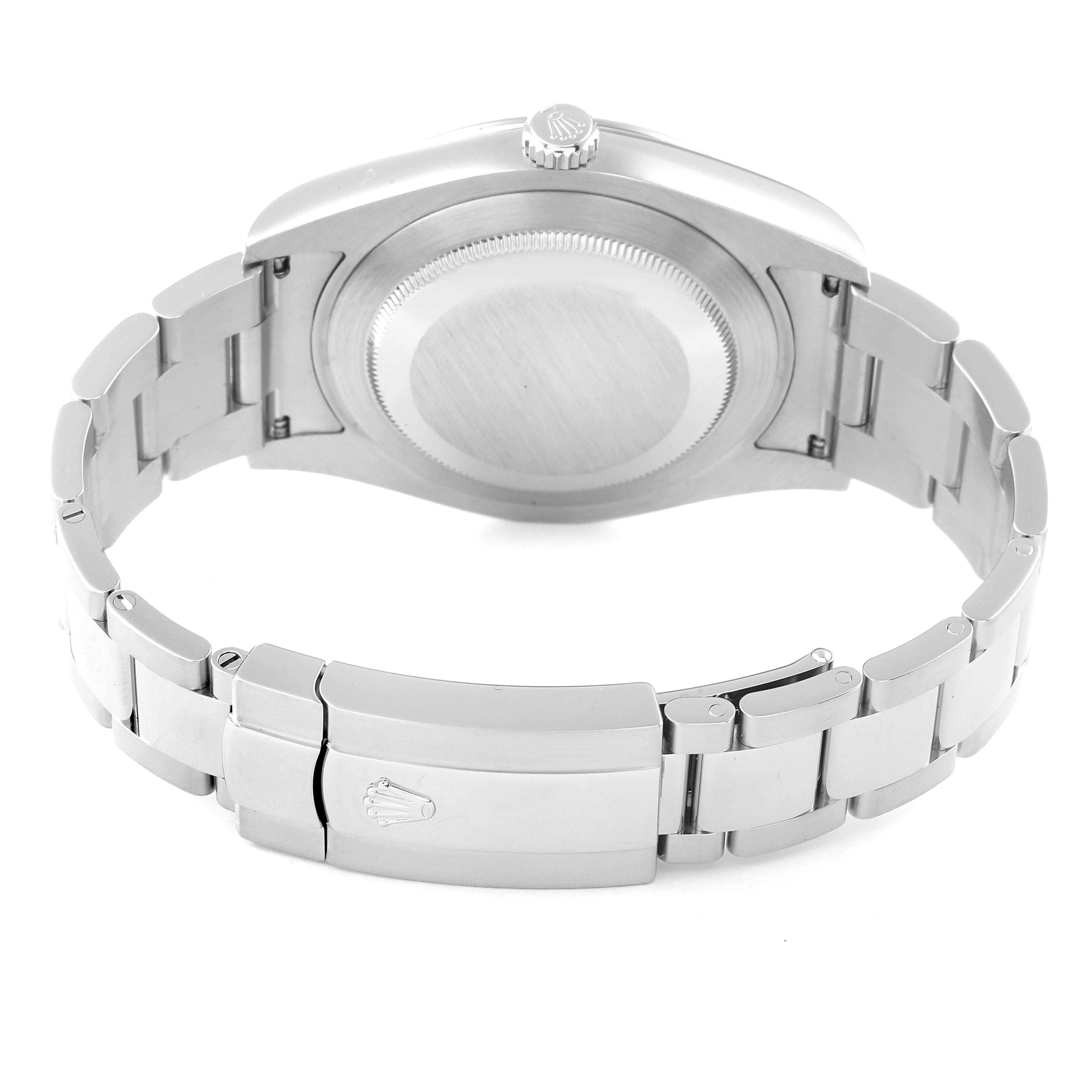 The image shows the back case and bracelet clasp of the Rolex Datejust 41 116334 Men's Stainless Steel Blue Dial 116334 Men's Stainless Steel Blue Dial watch.