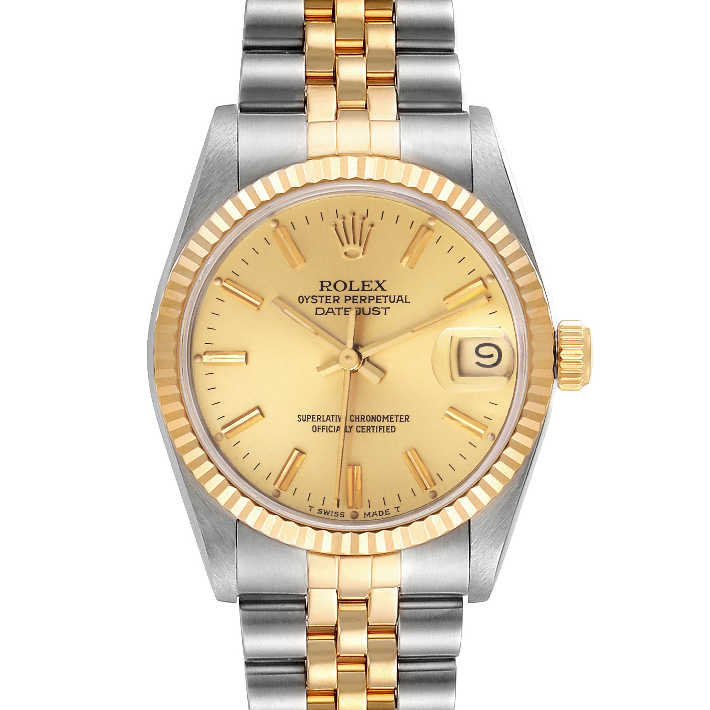 Rolex Datejust Midsize 31mm Steel Yellow Gold Ladies Watch 68273 