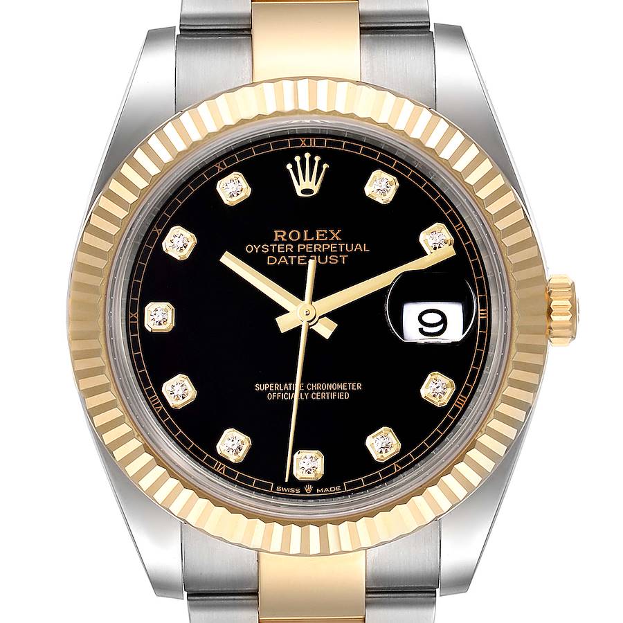 Rolex Datejust Steel Yellow Gold Black Diamond Dial Mens Watch 126333 Unworn SwissWatchExpo