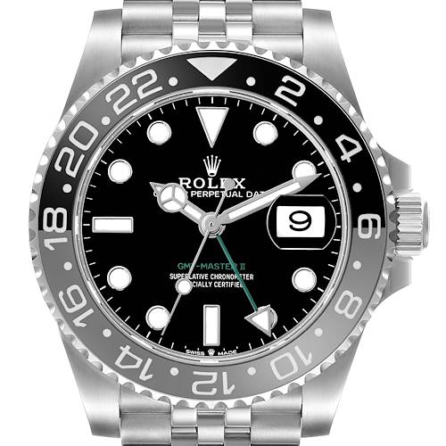 Photo of Rolex GMT Master II Black Gray Bruce Wayne Bezel Mens Watch 126710 Unworn