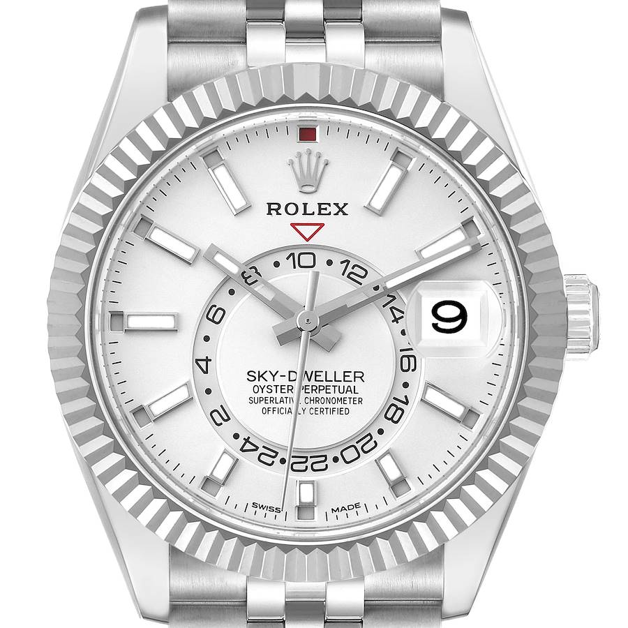 Rolex Sky-Dweller Steel White Gold Mens Watch 326934 Unworn SwissWatchExpo