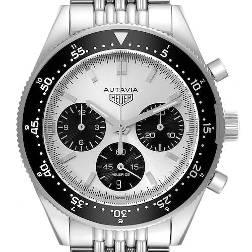 Photo of Tag Heuer Autavia Heritage LE Silver Dial Steel Mens Watch CBE2111 Box Card