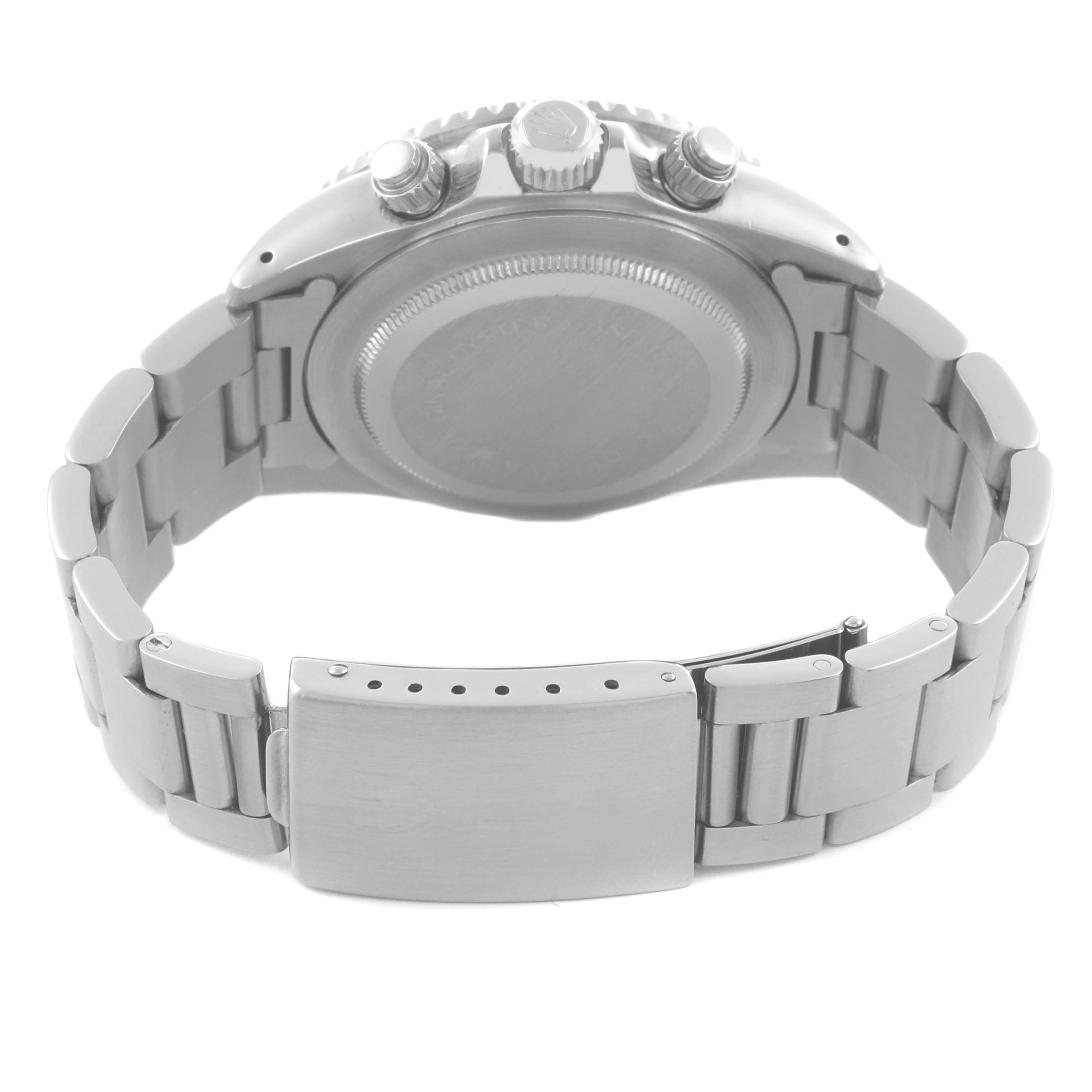 The image shows the back and clasp of a Tudor Prince 79270 Men
s Stainless Steel Black Dial 79270 Men
s Stainless Steel Black Dial model, highlighting its bracelet and caseback.