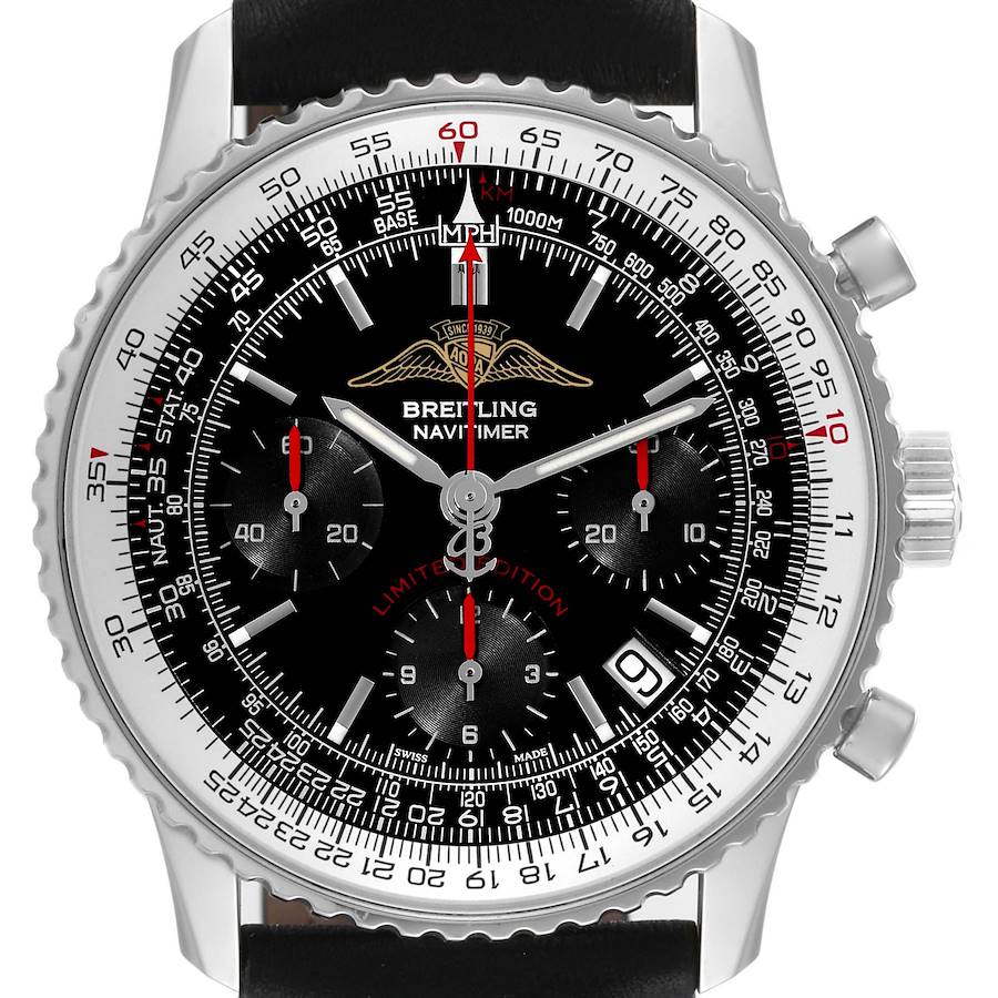 Breitling Navitimer AOPA LE Black Dial Steel Mens Watch A23322 Box Papers SwissWatchExpo