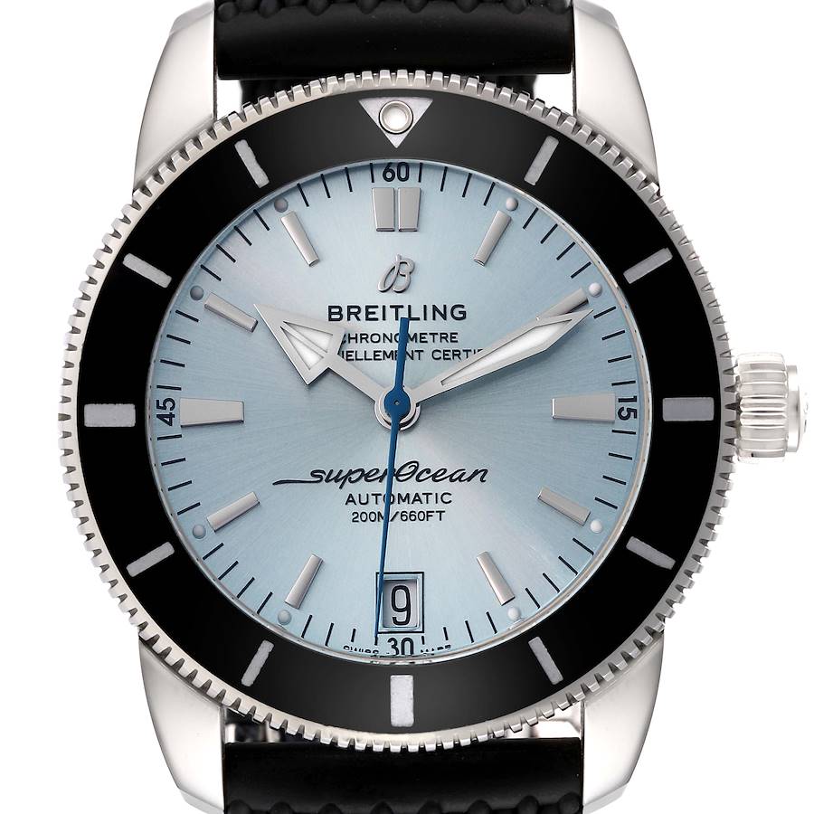 Breitling Superocean Heritage II Ice Blue Dial Steel Mens Watch AB2010 Unworn SwissWatchExpo