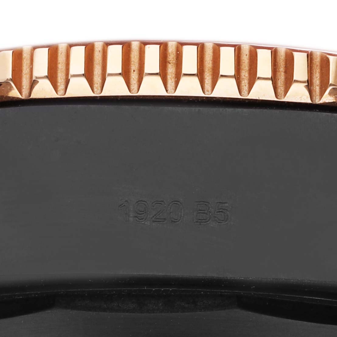 The image shows a close-up of the Breitling Superocean U17368 Men's Steel and Gold (two tone) Black Dial U17368 Men's Steel and Gold (two tone) Black Dial's bezel with engraved markings.