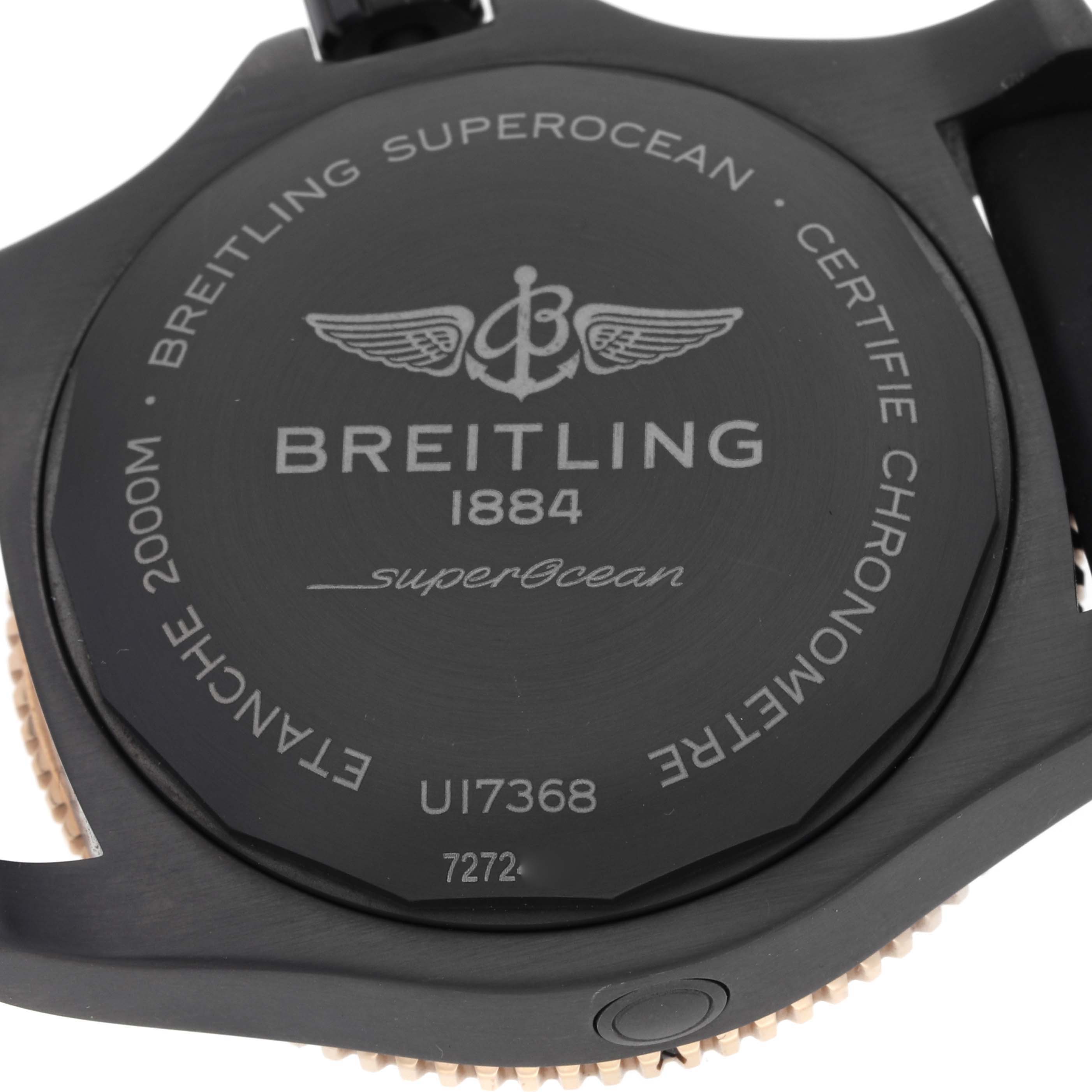 The image shows the back case of the Breitling Superocean U17368 Men's Steel and Gold (two tone) Black Dial U17368 Men's Steel and Gold (two tone) Black Dial watch.