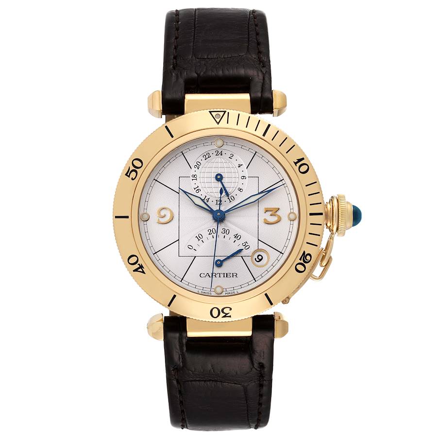 Cartier Pasha Power Reserve GMT 18K Yellow Gold Mens Watch