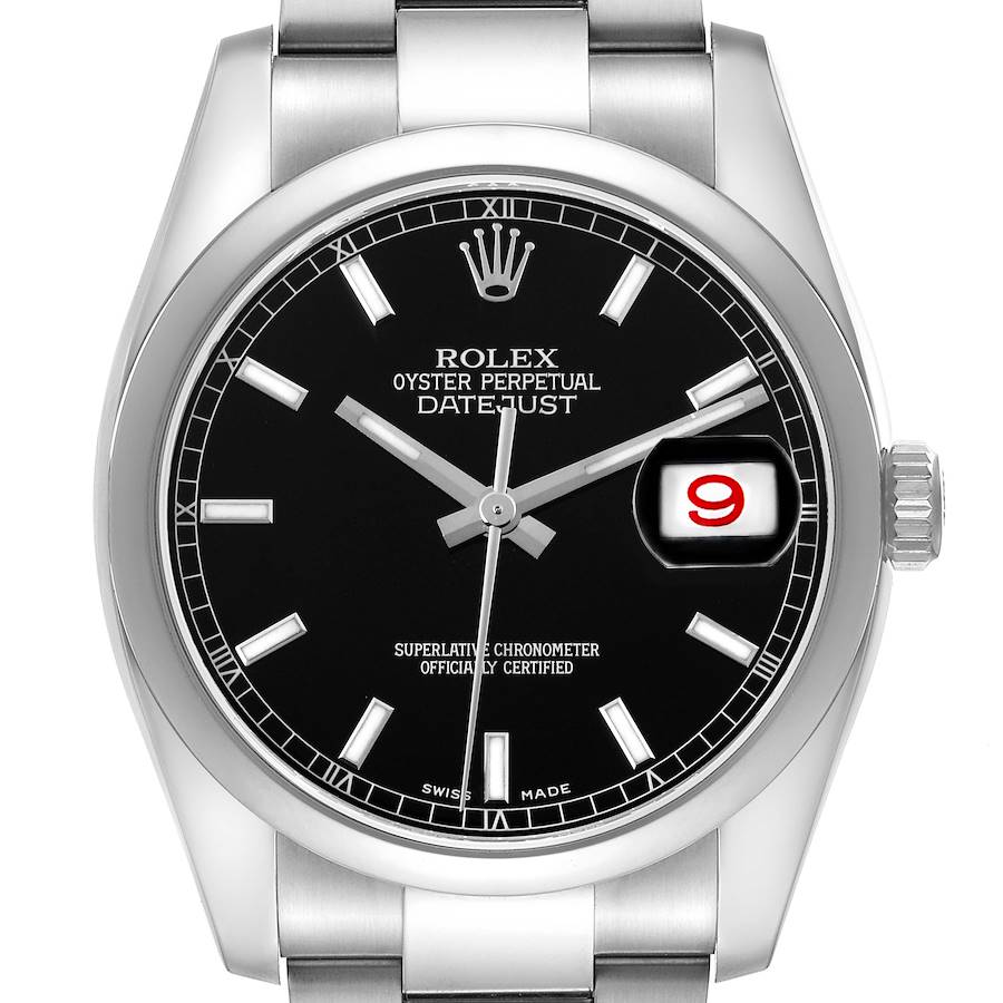 The Rolex Datejust watch is shown from a front angle, displaying the face, bezel, crown, and part of the bracelet.