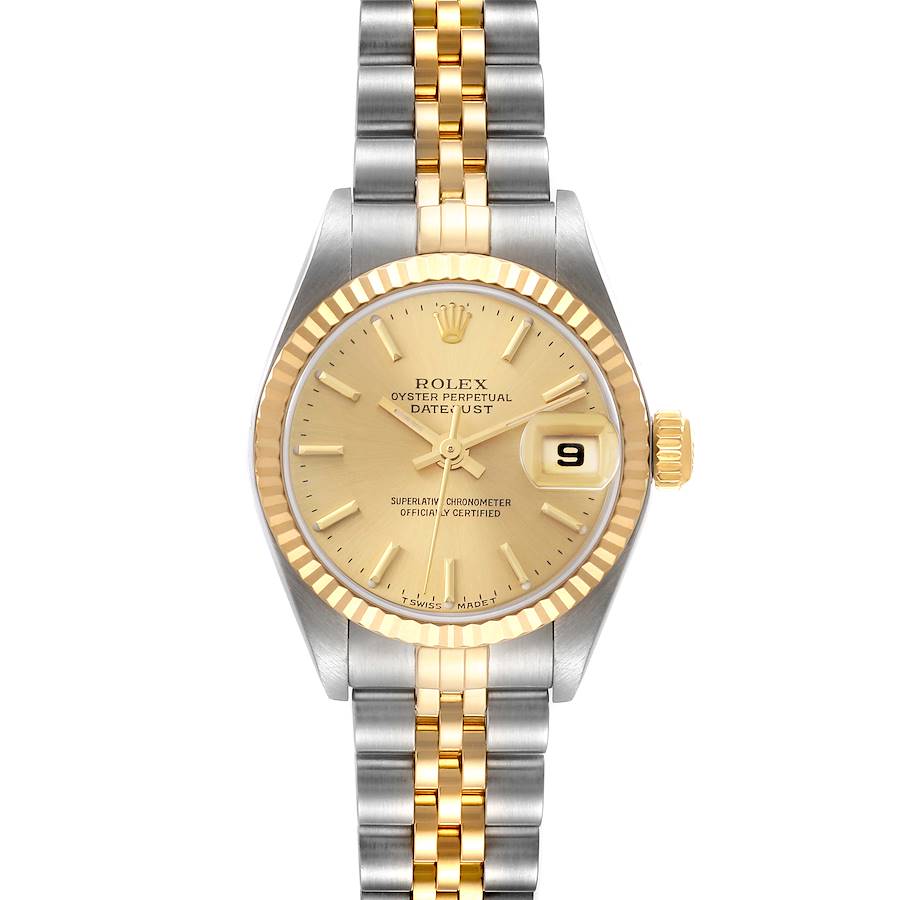 Rolex Datejust Steel Yellow Gold Champagne Dial Ladies Watch 79173 Box Papers SwissWatchExpo