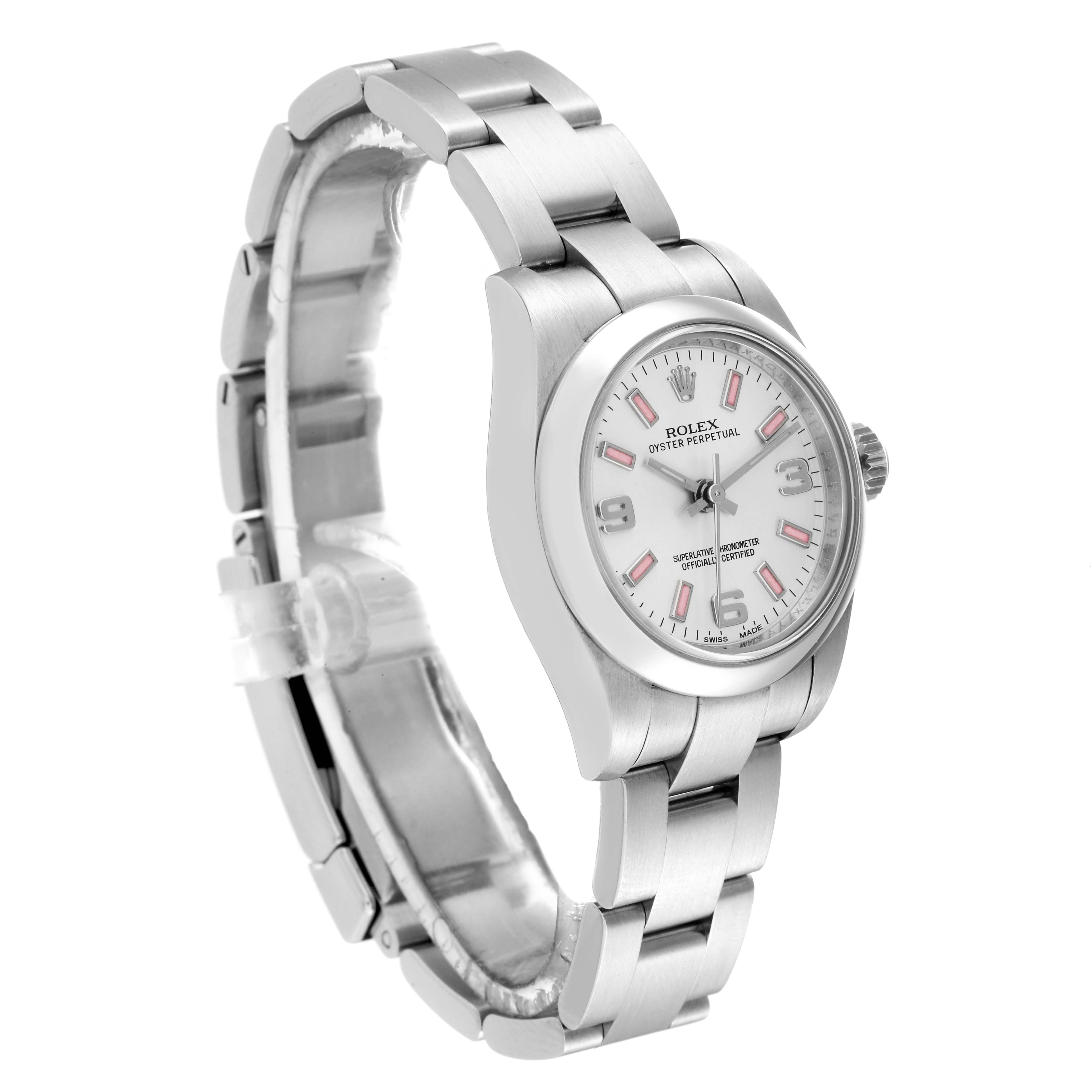 The image shows a Rolex Oyster Perpetual 176200 Women's Stainless Steel Silver Dial 176200 Women's Stainless Steel Silver Dial watch at a slight angle, with the bracelet and dial clearly visible.