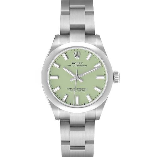 Photo of Rolex Oyster Perpetual Steel Pistachio Dial Ladies Watch 276200 Unworn
