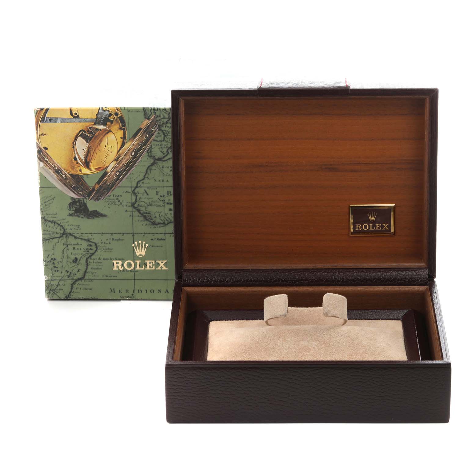 The image shows a Rolex President 18238 Men's Yellow Gold Champagne Dial 18238 Men's Yellow Gold Champagne Dial watch box and outer packaging, viewed from the front.