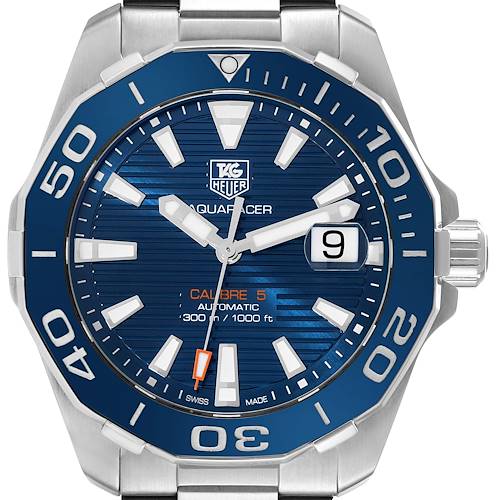 Photo of Tag Heuer Aquaracer Blue Dial Automatic Steel Mens Watch WAY211C Box Card