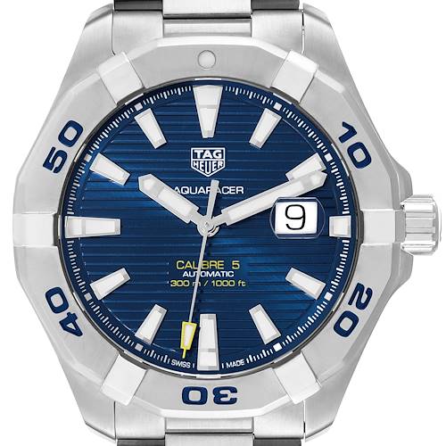Photo of Tag Heuer Aquaracer Blue Dial Steel Mens Watch WAY2012 Box Card