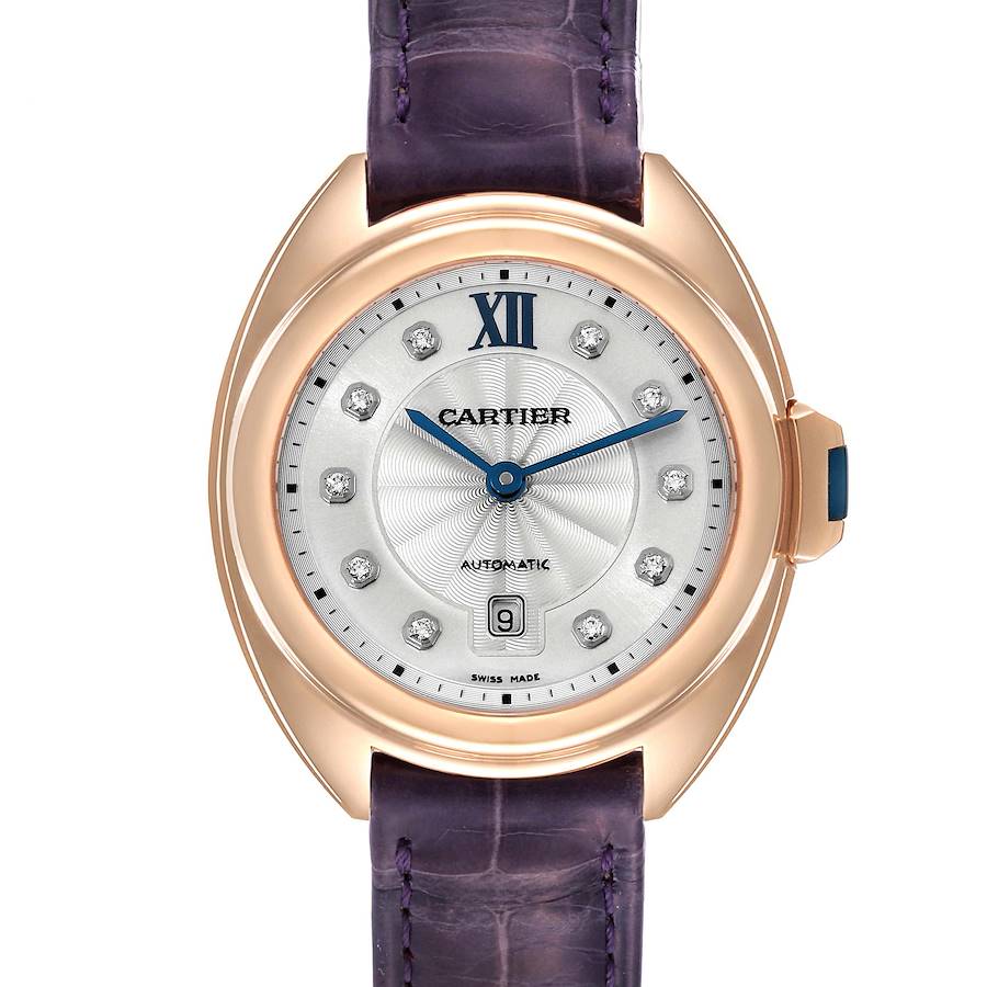 Cartier Cle Rose Gold Automatic Diamond Ladies Watch WJCL0031 SwissWatchExpo