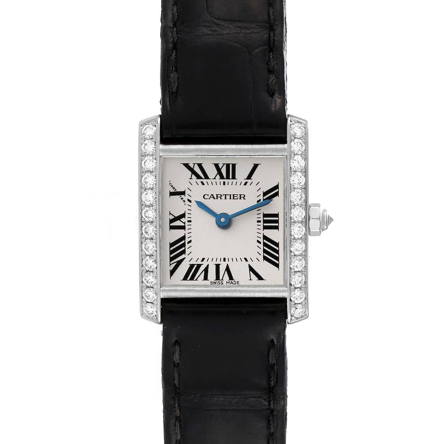 Cartier Tank Francaise White Gold Diamond Ladies Watch WE100251 Papers SwissWatchExpo
