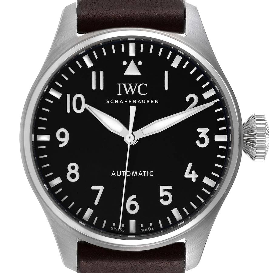IWC Big Pilot 43 mm Black Dial Automatic Steel Mens Watch IW329301 Box Card SwissWatchExpo