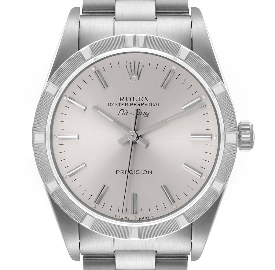 Rolex Air King Silver Dial 34mm Steel Mens Watch 14010 SwissWatchExpo