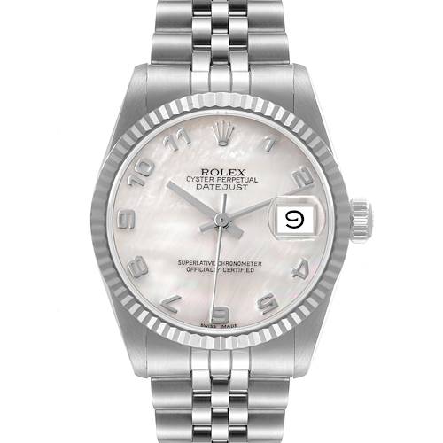Photo of Rolex Datejust Midsize Steel White Gold Mother of Pearl Dial Ladies Watch 68274