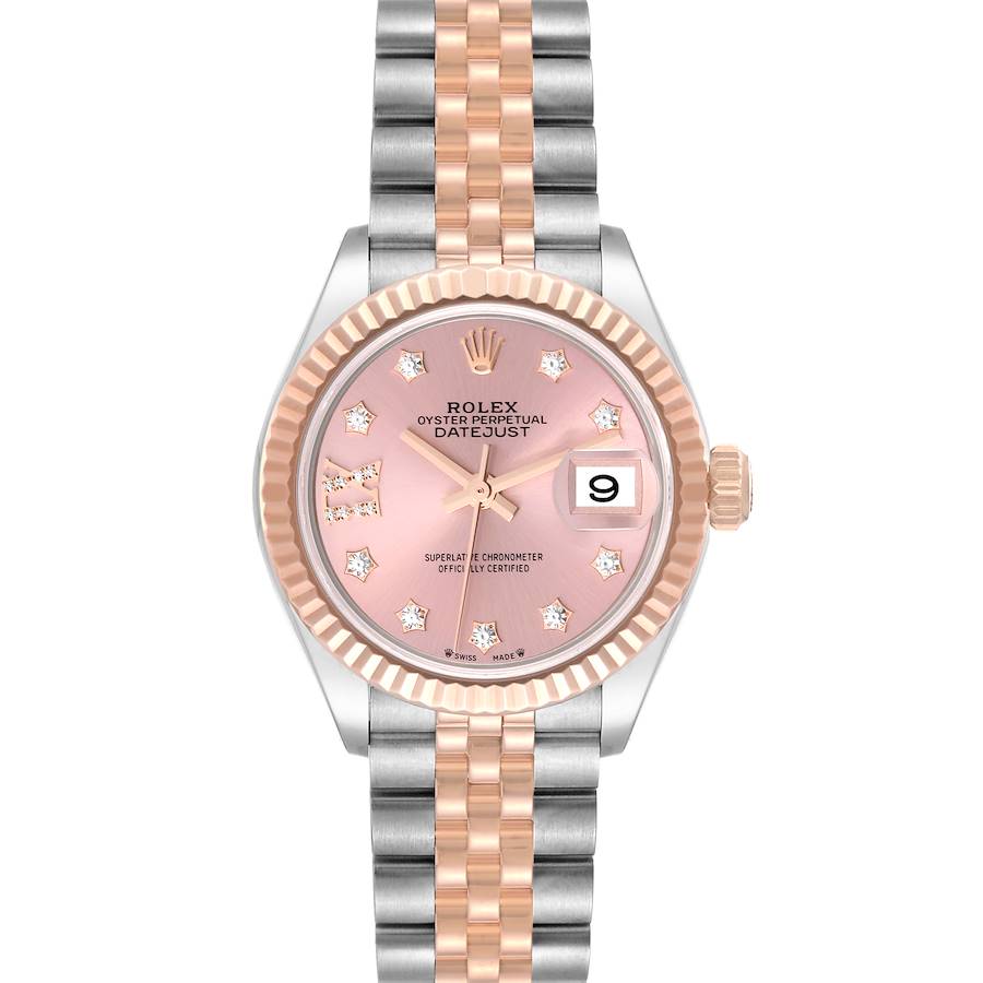Rolex Datejust Steel Rose Gold Pink Diamond Dial Ladies Watch 279171 Box Card SwissWatchExpo