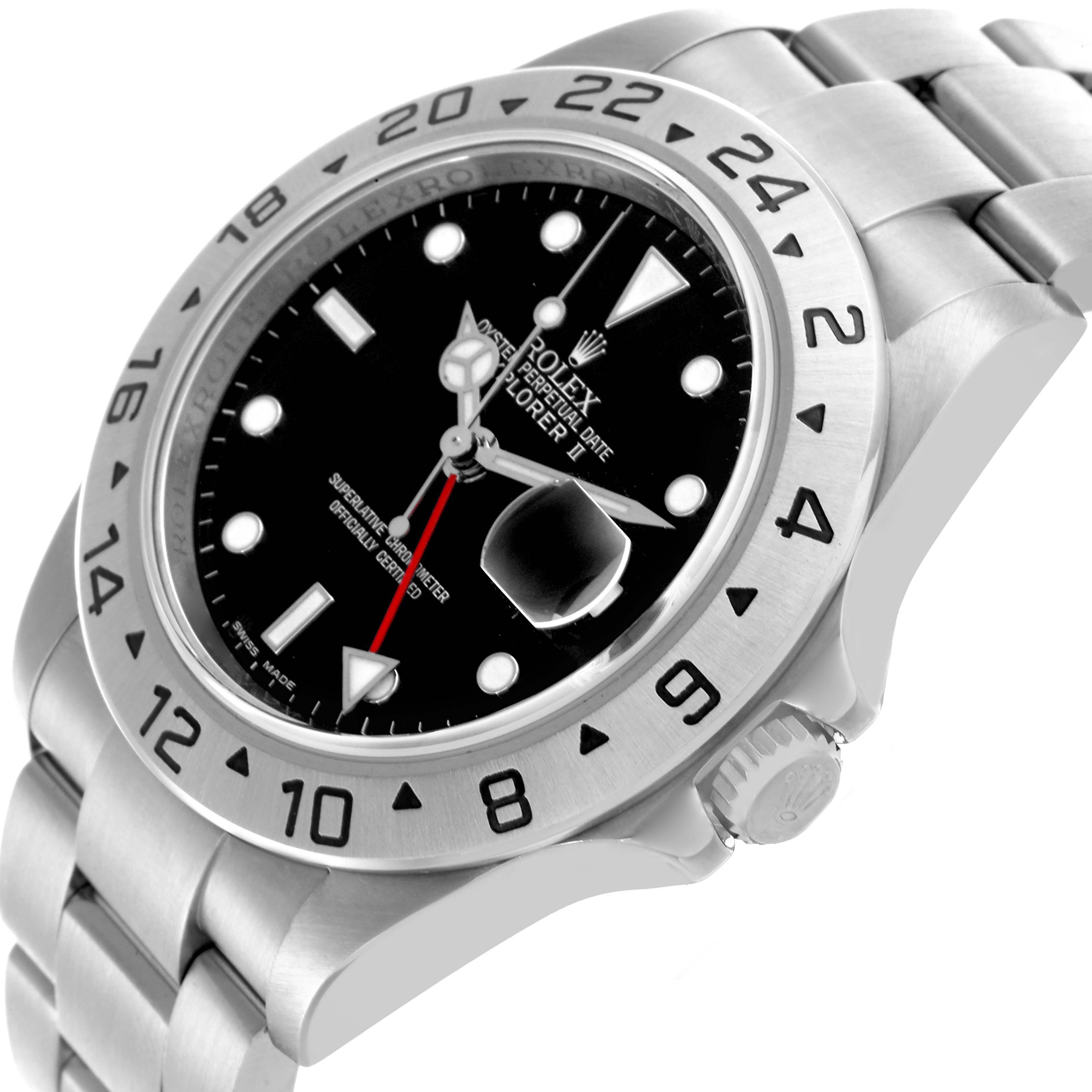 The Rolex Explorer 16570T Men
s Stainless Steel Black Dial 16570T Men
s Stainless Steel Black Dial watch is shown at an angle highlighting the bezel, dial, bracelet, and crown.