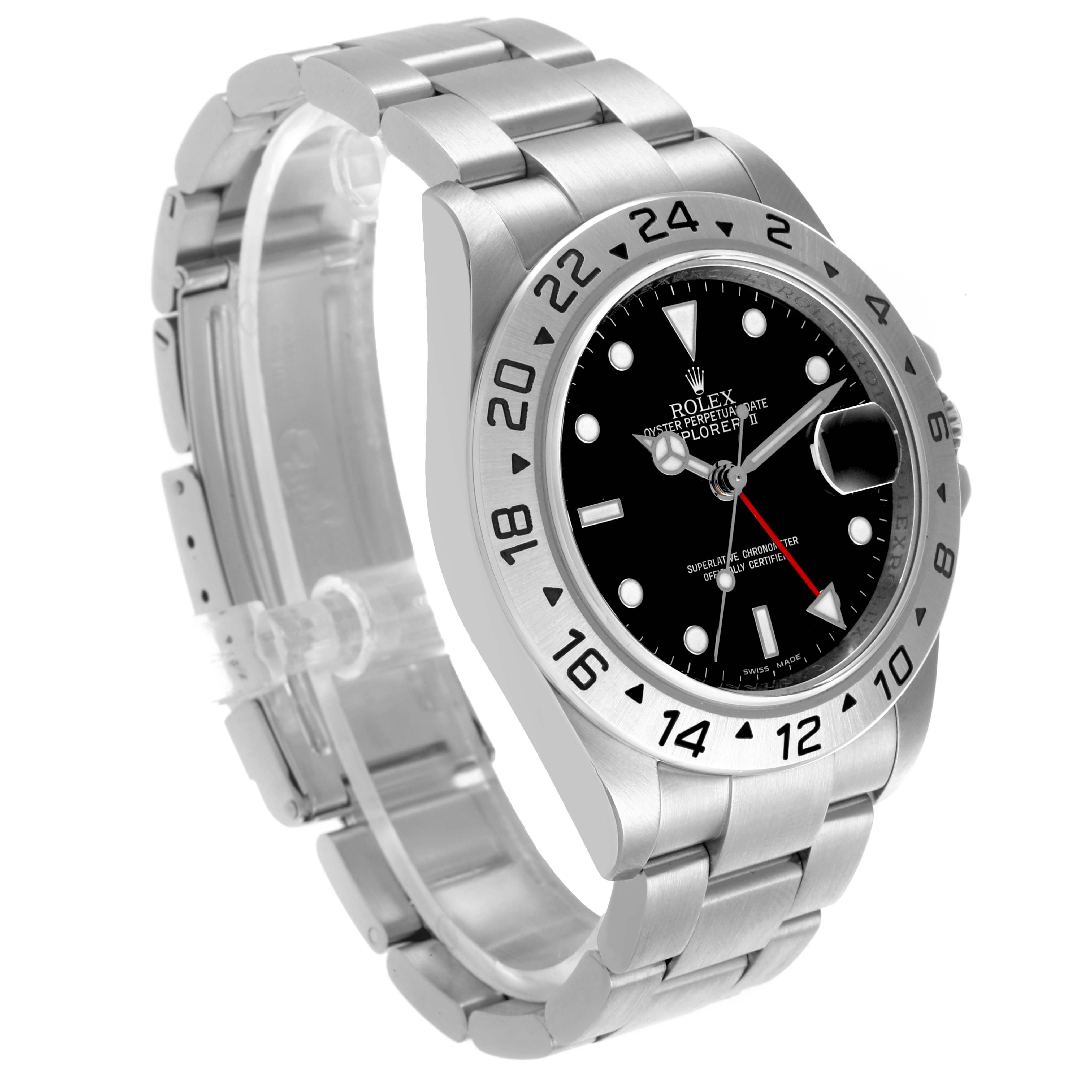 The Rolex Explorer 16570T Men
s Stainless Steel Black Dial 16570T Men
s Stainless Steel Black Dial watch is shown at a three-quarter angle displaying the dial, bezel, bracelet, and crown.