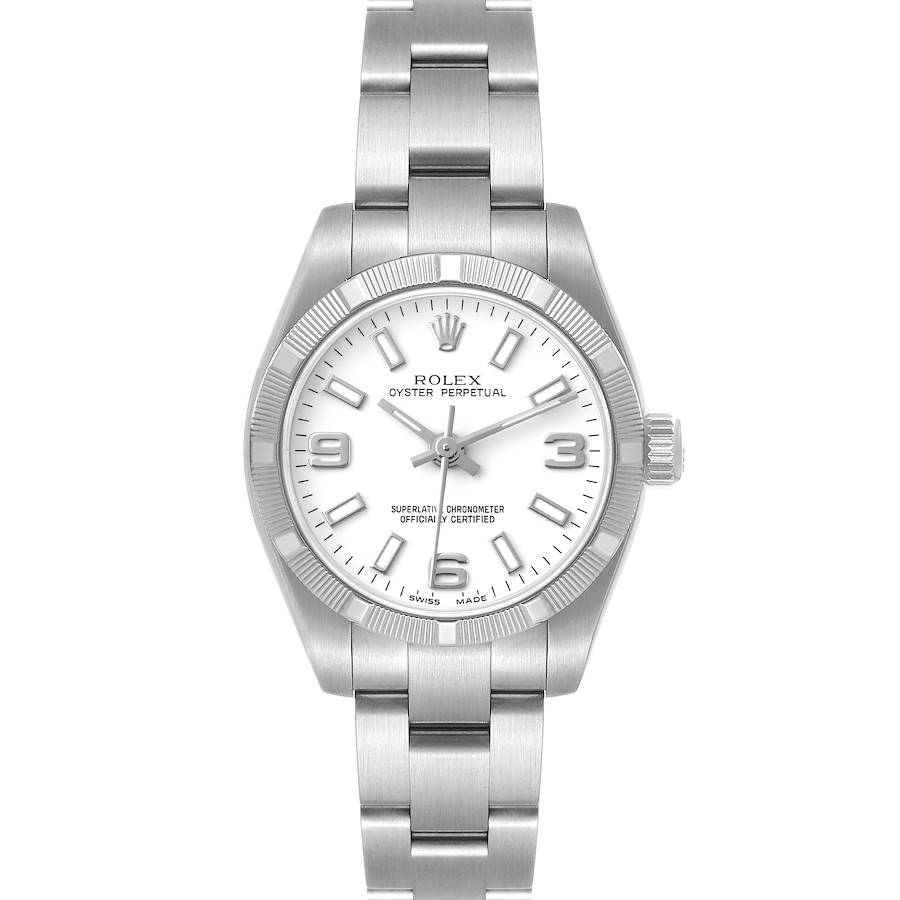 Rolex Nondate Ladies White Dial Oyster Bracelet Ladies Watch 176210 SwissWatchExpo