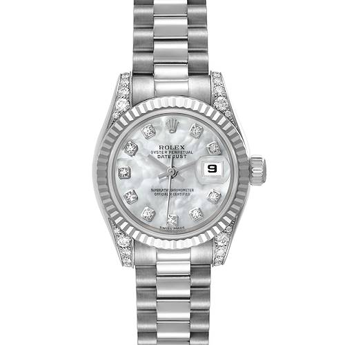 Photo of Rolex President Crown Collection White Gold MOP Diamond Watch 179239