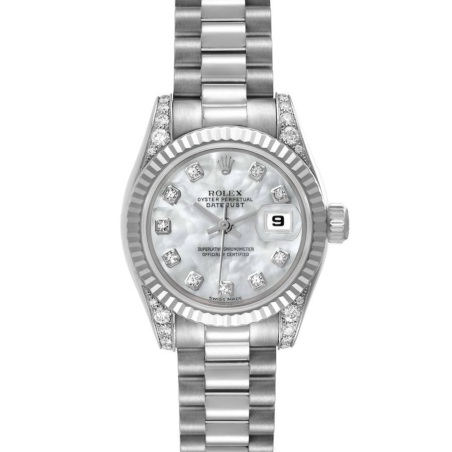 Rolex President White Gold Mother of Pearl Diamond Ladies Watch 179239 SwissWatchExpo
