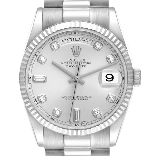 Photo of Rolex President Day-Date White Gold Diamond Dial Mens Watch 118239