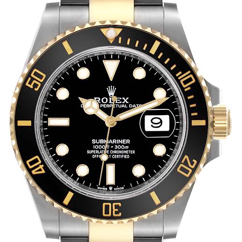 Photo of Rolex Submariner 41 Steel Yellow Gold Black Dial Mens Watch 126613 Box Card