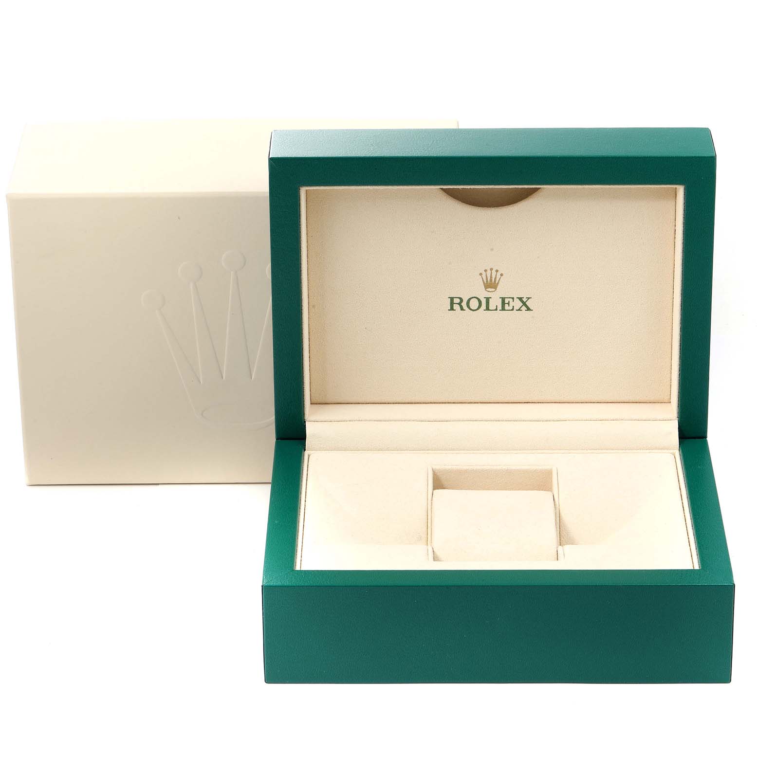 The image shows the open box and outer packaging for the Rolex Yacht-Master 116622 Men's Stainless Steel Blue Dial 116622 Men's Stainless Steel Blue Dial watch.