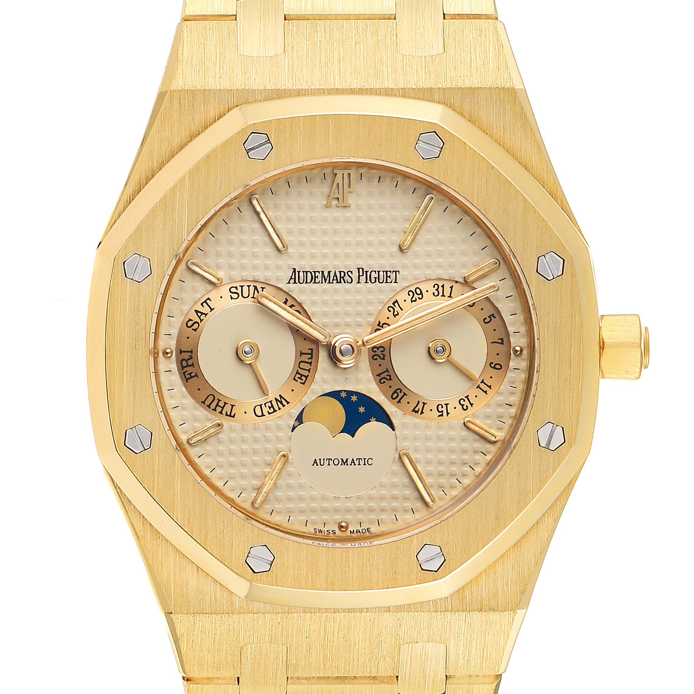 Audemars Piguet Royal Oak Yellow Gold Day Date Moonphase Mens