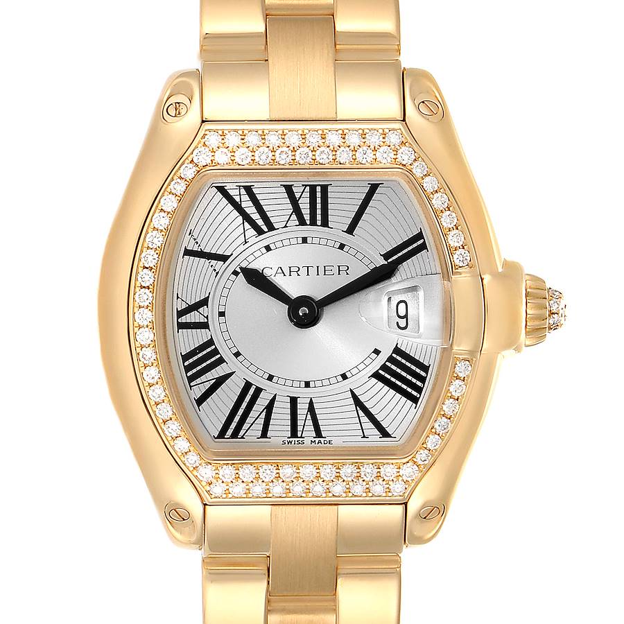 Cartier Roadster Ladies 18K Yellow Gold Diamond Ladies Watch WE5001X1 SwissWatchExpo