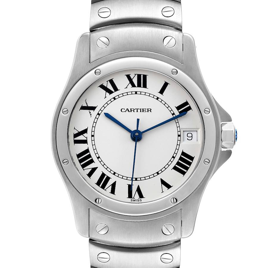 Cartier Santos Ronde 33mm Automatic Steel Ladies Watch W20026K1 SwissWatchExpo