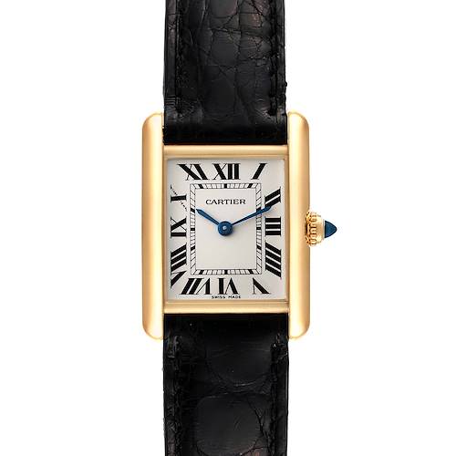 Photo of NOT FOR SALE Cartier Tank Louis 18k Yellow Gold Black Strap Ladies Watch W1529856 PARTIAL PAYMENT