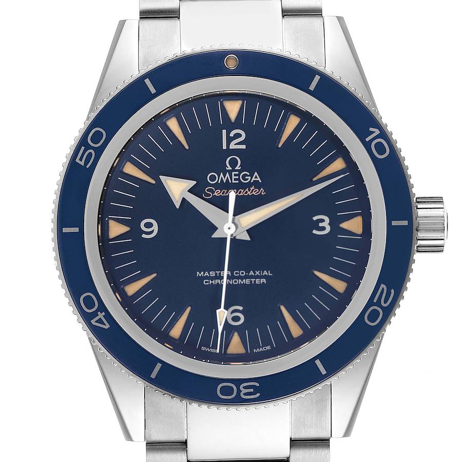 Omega Seamaster 300 Blue Dial Titanium Watch 233.90.41.21.03.001 Unworn SwissWatchExpo