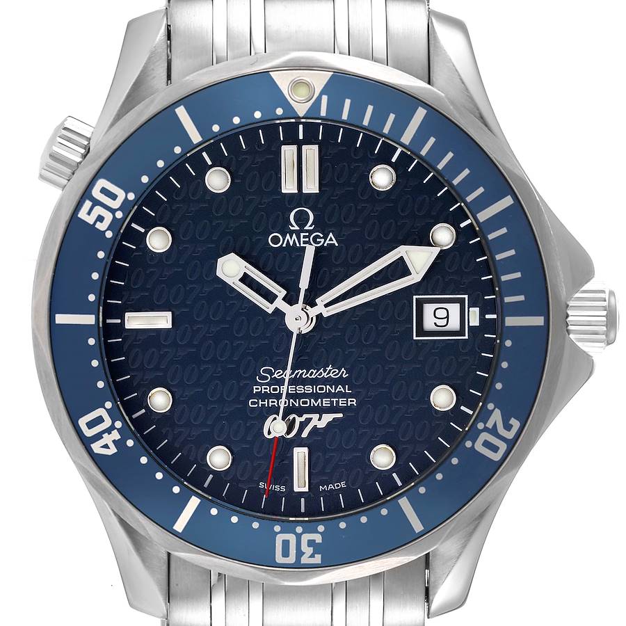 Omega Seamaster 40 Years James Bond Blue Dial Watch 2537.80.00 Card SwissWatchExpo