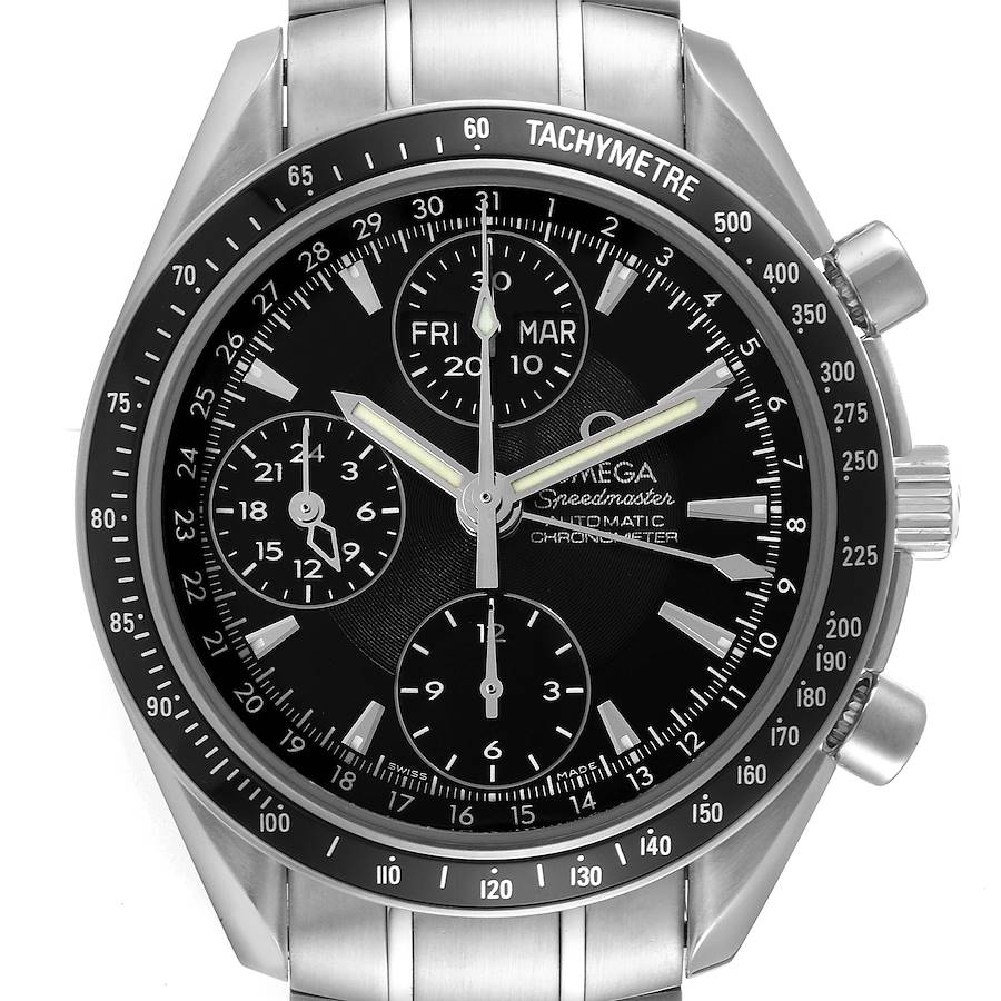 Omega Speedmaster Day-Date 40 Steel Chronograph Watch 3220.50.00 SwissWatchExpo