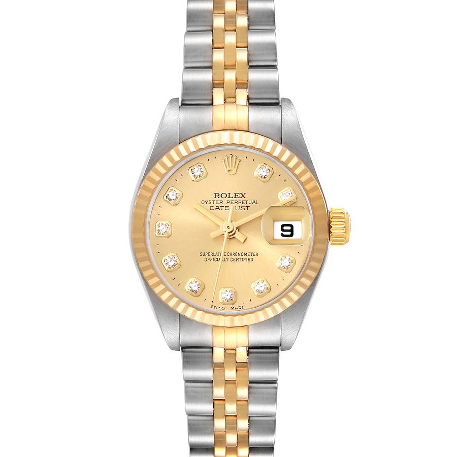 Rolex Datejust Steel Yellow Gold Diamond Dial Ladies Watch 79173 SwissWatchExpo