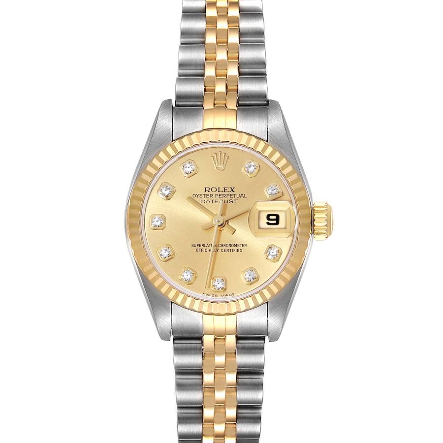 Rolex Datejust Steel Yellow Gold Diamond Dial Ladies Watch 79173 SwissWatchExpo