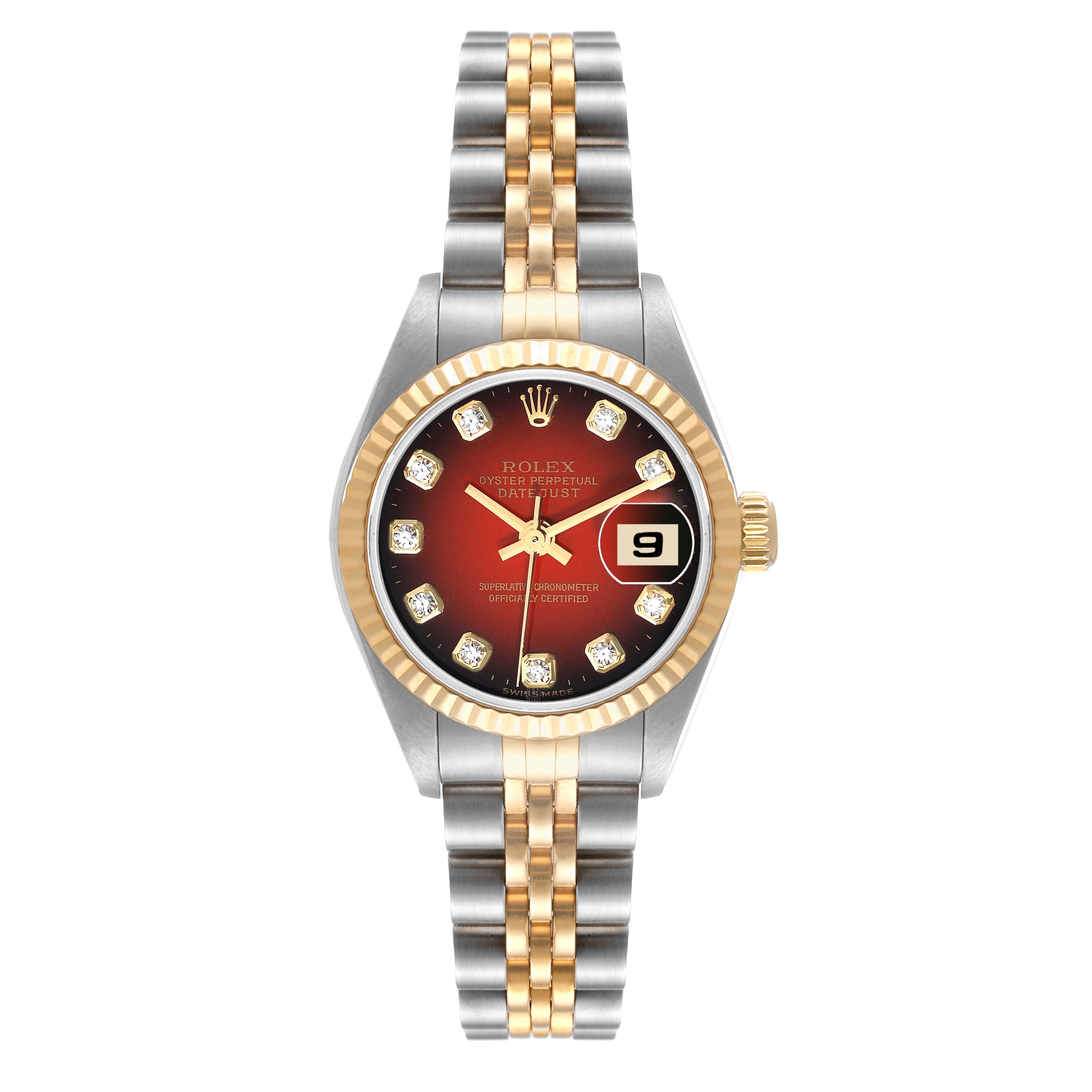ROLEX DATEJUST 79173 3コマ Rolex Datejust 79173 Ladies 18K Gold Steel Watch with